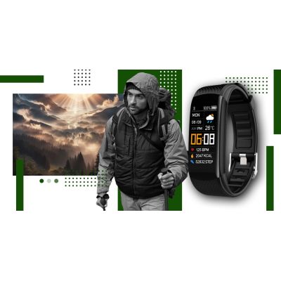 10. Smartwatch GIEWONT Schwarz und Grün 2 Armbänder GW200-5