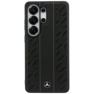 3. MagSafe-Hülle mit Mercedes Lorbeerblatt-Motiv und vertikalen Streifen für Samsung Galaxy S26 Ultra – Schwarz