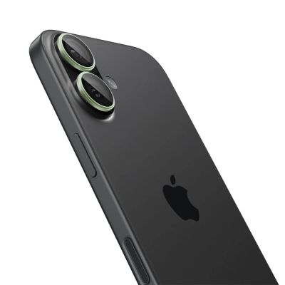 3. Spigen Optik Pro GLAS.TR „EZ FIT“ Kamera-Cover 2er-Pack für iPhone 16 / 16 Plus / 17 - Grün