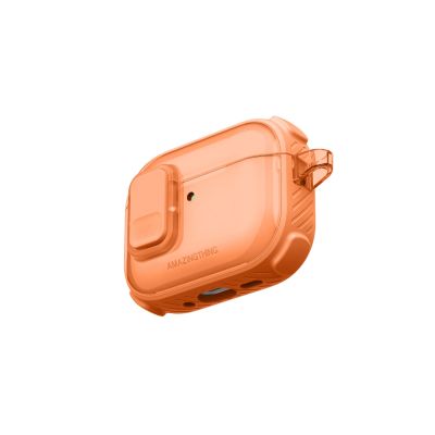 12. AmazingThing Titan Pro Mag Hülle, transparent, für AirPods Pro 3 – Orange