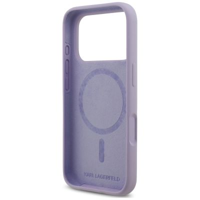 7. Karl Lagerfeld Silicone Karl&Choupette Ring MagSafe Hülle für iPhone 18 Pro / 17 Pro – violett