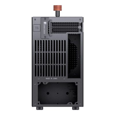 14. Jonsbo T6 Gehäuse, Mini-Tower, Mini-ITX, gehärtetes Glas, Holz – Schwarz