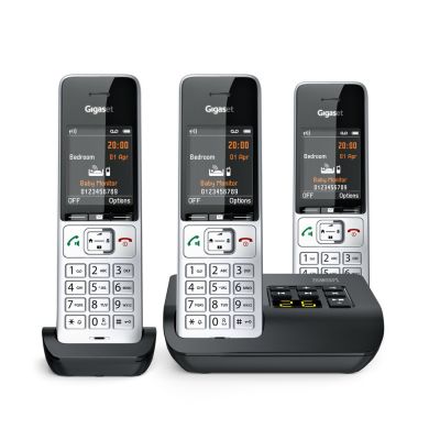 13. Gigaset 500A Comfort Trio Schnurlostelefon - Anrufbeantworter - ECO DECT\GAP\CAT-iq - Silber + 2 zusätzliche Mobilteile