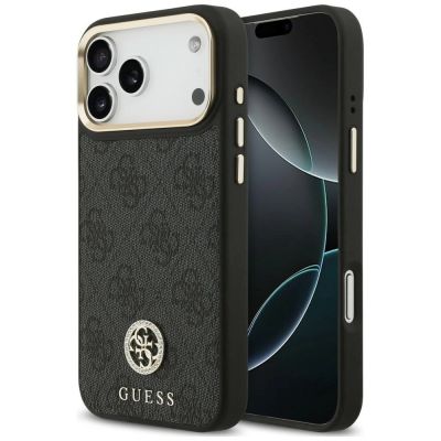 Guess 4G Strass Logo MagSafe Hülle für iPhone 18 Pro Max / 17 Pro Max – schwarz