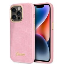 Guess Croco Collection Hülle für iPhone 14 Pro – Rosa
