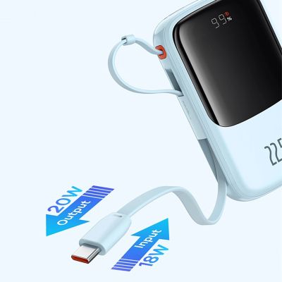 11. Baseus Qpow Pro+ 22,5 W 10000 mAh USB-C Powerbank – blau