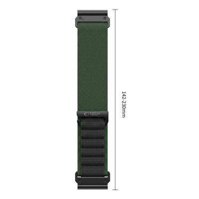 3. Tech-Protect Nylon Pro Armband für Garmin Fenix 5X / 5X Plus / 6X / 6X Pro / 7X / 8 / 8 Pro / 9 / 9 Pro (51 mm) – Schwarz-Grün