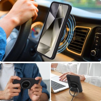 3. Tech-Protect Liquid Silicone MagSafe Hülle für Samsung Galaxy S25 Edge - Schwarz