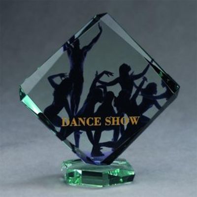 2. Glastrophäe mit LuxorJet-Farbdruck und Etui