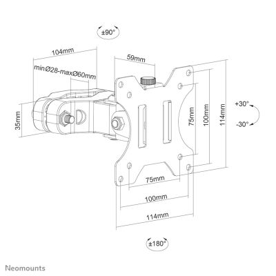 Neomounts FL40-430BL11 TV-Halterung 81,3 cm (32") Schwarz