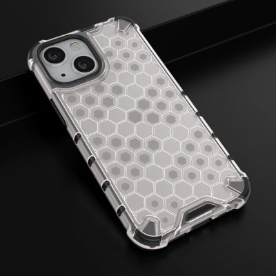 14. Honeycomb Handyhülle Schutzhülle mit TPU Rahmen für iPhone 13 mini transparent