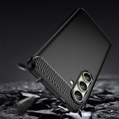 4. Carbon Case Silikonhülle für Samsung Galaxy S24 FE - Schwarz