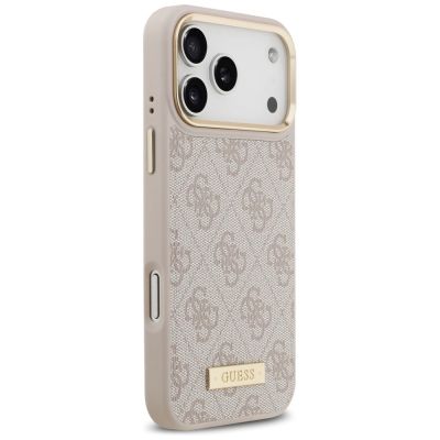 4. Guess 4G Logo Plate MagSafe Hülle für iPhone 17 Pro Max – Pink