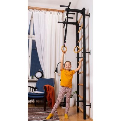 32. Turnwand aus Holz und Metall mit Metallstange und Zubehör für Kinderbank K 721B A076