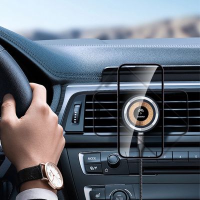 17. Magnetischer Halter mit MagSafe-Induktionsladegerät für Cockpit/Lüftung 15W Dudao F12MAX+ - schwarz