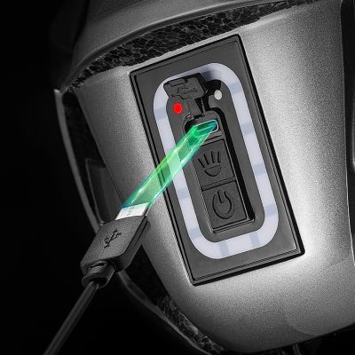 7. Rockbros ZK-077 Fahrradhelm mit integrierter multidirektionaler Beleuchtung, Größe 57–61 cm – Schwarz
