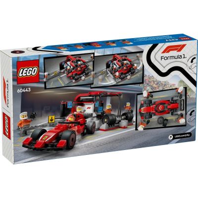 2. LEGO CITY 60443 F1 Boxenstopp und Mechaniker mit Ferrari-Auto