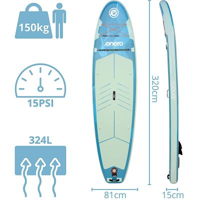 36. SET - 150 kg aufblasbares SUP-Board ENERO 320x81x15 cm