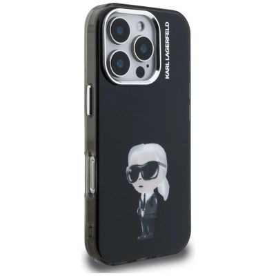 4. Karl Lagerfeld IML Aquarelle Karl & Logo MagSafe Hülle für iPhone 16 Pro - Schwarz