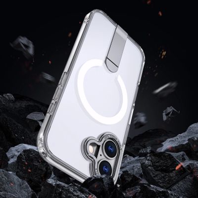 5. Hybrid Armor X Hülle für iPhone 17 mit Ständer, kompatibel mit MagSafe - Transparent