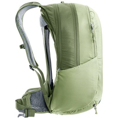 6. Deuter Race Air 14 + 3 Fahrradrucksack, Mineral/Handschuh