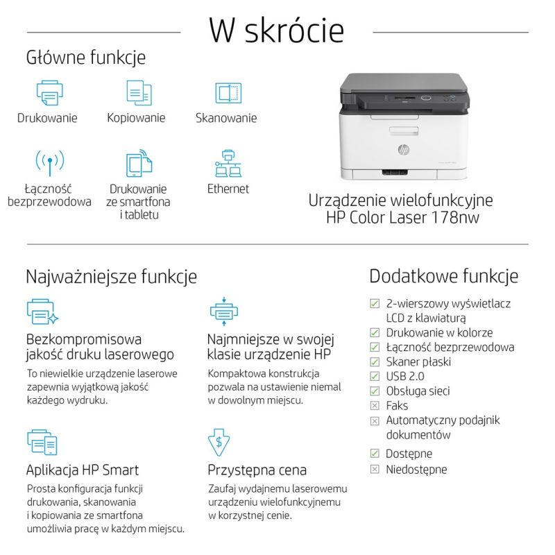 21. HP Color Laser MFP 178nw 4ZB96A (Laser, Farblaser; A4; Flachbettscanner)
