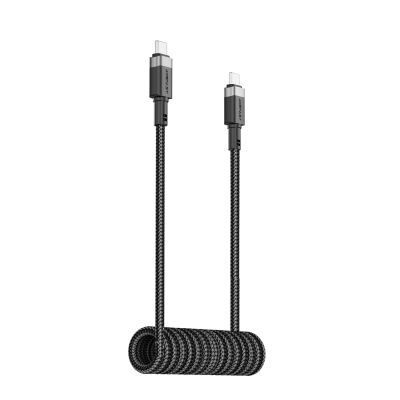 3. Acefast C14-03 USB-C - USB-C Federkabel 480Mb/s 3A 1,2m - Schwarz