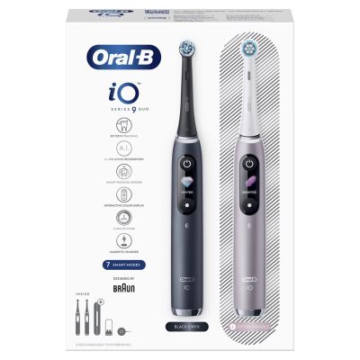 6. Oral-B iO 80363731 Elektrische Zahnbürste für Erwachsene, rotierende und pulsierende Zahnbürste, Schwarz, Silber