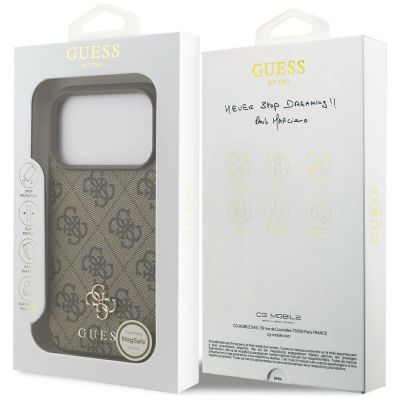 8. Guess 4G Small Classic Logo MagSafe Hülle für iPhone 17 Pro – braun