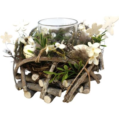 4. Dekorativer Federkerzenhalter 16 cm für Teelichter