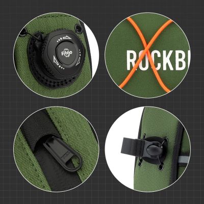 8. Rockbros 30120045001 ROAD TO SKY Fahrradtasche für das Oberrohr, wasserdicht, 0,7 l – grün