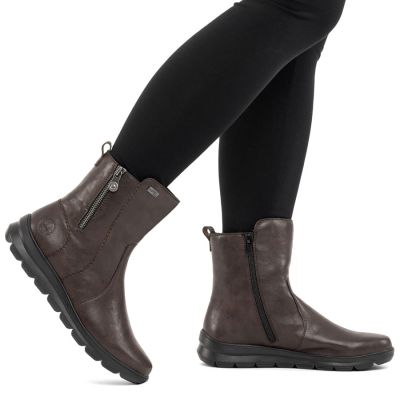 6. Rieker Z0074-25 bequeme braune wasserdichte Damen-Ankle-Boots