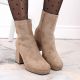 12. Jezzi W JEZ411B beige Wildlederstiefeletten