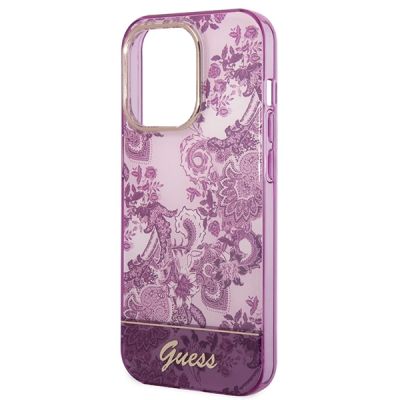 6. Guess Porcelain Collection Hülle für iPhone 14 Pro Max – Fuchsia