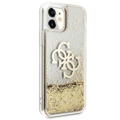 6. Guess 4G Big Liquid Glitter Case für iPhone 11 6.1" / Xr - Gold