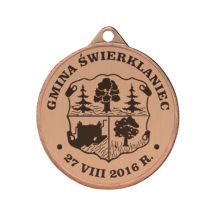 Metallmedaille mit Gravur auf Laminat