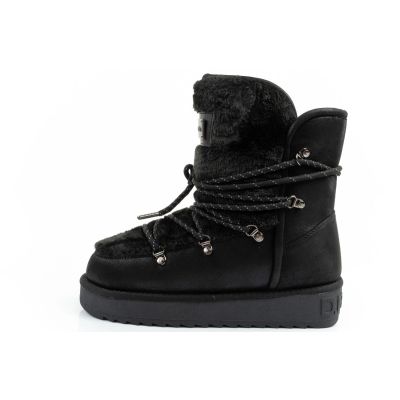 11. D.Franklin Damen Winter Schneestiefel, modisches Fellfutter, Schwarz