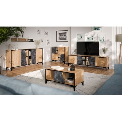 4. 4D OVO Regal 90x38xH90 Eiche/Beton