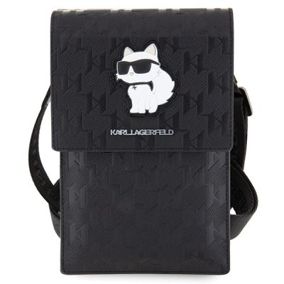 2. Karl Lagerfeld Case KLWBSAKHPCK Handtasche – Schwarzes Saffiano-Monogramm Choupette