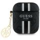 Guess GUA2P4RPSK AirPods 1/2-Abdeckung schwarz/schwarz 4G-Charm mit bedruckten Streifen