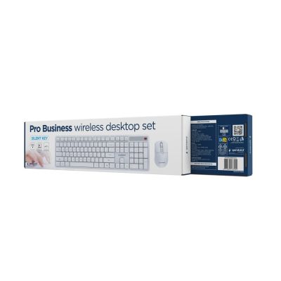 5. GEMBIRD Kabelloses Tastatur- und Maus-Set Silent Key Pro Business, Weiß, US-Layout