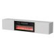 LARA TV-Schrank 183x35x37 weiß matt + schwarzer Kamin