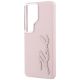 6. Karl Lagerfeld Schutzhülle mit genarbtem Logo aus Metallharz für Samsung Galaxy S26 Ultra – Pink