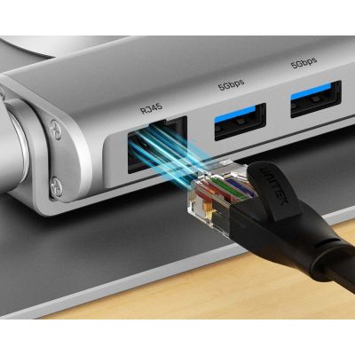 5. UNITEK Laptopständer + USB-C-Hub, HDMI 1.4, 4K, PD 100W
