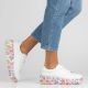 8. Leder-Plateau-Sneaker mit weißem Blumenmuster Filippo DP7507