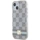 2. DKNY IML Checkered Mono Pattern & Printed Stripes MagSafe-Hülle für iPhone 15 / 14 / 13 – Beige