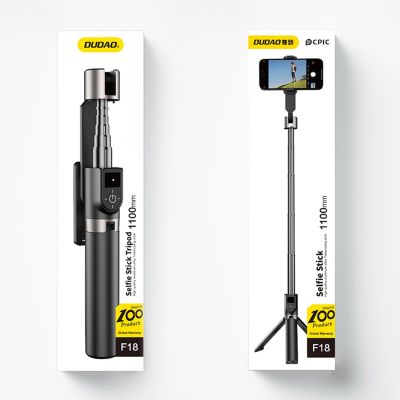 8. Dudao F18 Selfie-Stick 1,1 m mit Stativ und Bluetooth-Fernbedienung – Schwarz