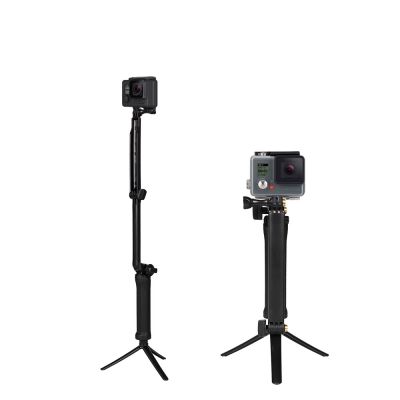 4. 3-in-1-Einbeinstativ-Stativ mit Selfie-Halterung für GoPro – Schwarz