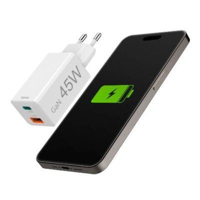 12. Hama 00201993 Handy-Ladegerät für Mobiltelefone, Laptops, Smartphones und Tablets, Weiß, Wechselstrom-Schnellladefunktion, intern