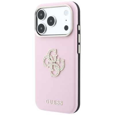 2. Guess Smooth & Big Strass Logo Hülle für iPhone 18 Pro Max / 17 Pro Max - Pink